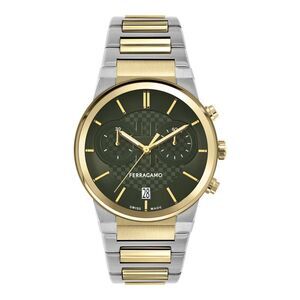 Ferragamo  Sapphire Chrono Bracelet Watch Two Tone Mens